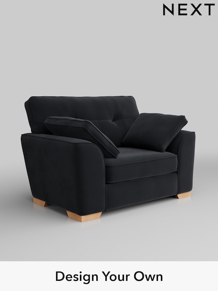 Plush Velvet Easy Clean/Charcoal Grey Stamford Buttoned Back (AV0406) | £899