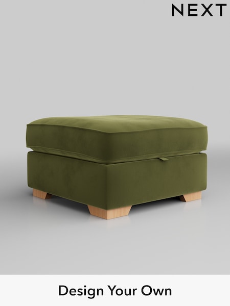 Plush Velvet Easy Clean/Mid Olive Green Stamford Buttoned Back (AV0410) | £499