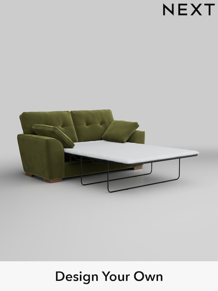 Plush Velvet Easy Clean/Mid Olive Green Stamford Buttoned Back (AV0410) | £1,399