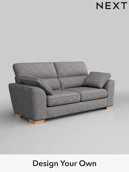 Chunky Boucle Easy Clean/Light Grey Stamford Highback (AV0451) | £1,299