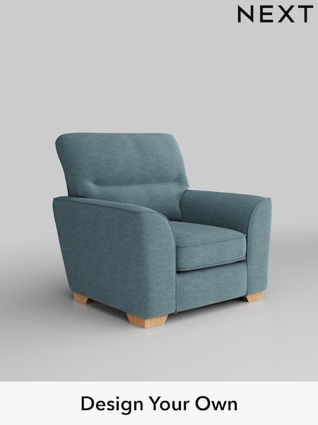 Fine Chenille Easy Clean/Mid Blue Stamford Highback (AV0601) | £799