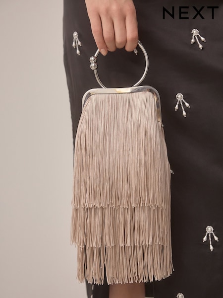 Nude/Pink Tassel Ring Bag (AV0681) | £34