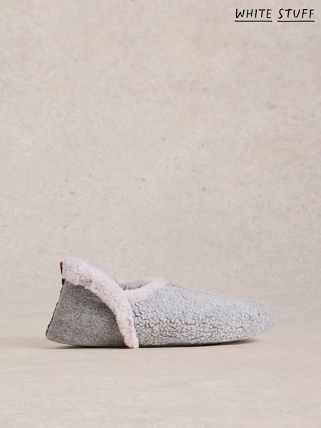 White Stuff Grey Reya Closed Back Slippers (AV0937) | £30