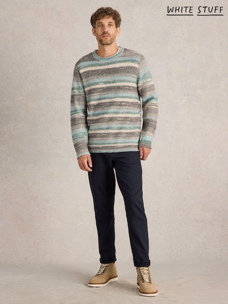 White Stuff Blue Spacedye Knitted Jumper (AV0967) | £30