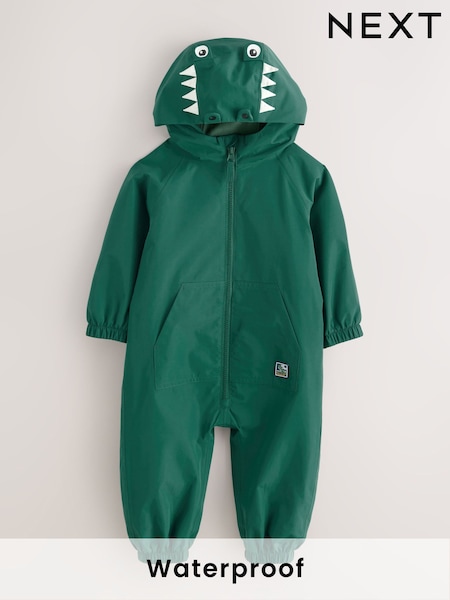 Green Crocodile Waterproof Fleece Lined Puddlesuit (3mths-7yrs) (AV0999) | £22 - £26