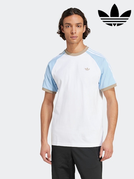 adidas Originals White/Blue Cali T-Shirt (AV1176) | £35