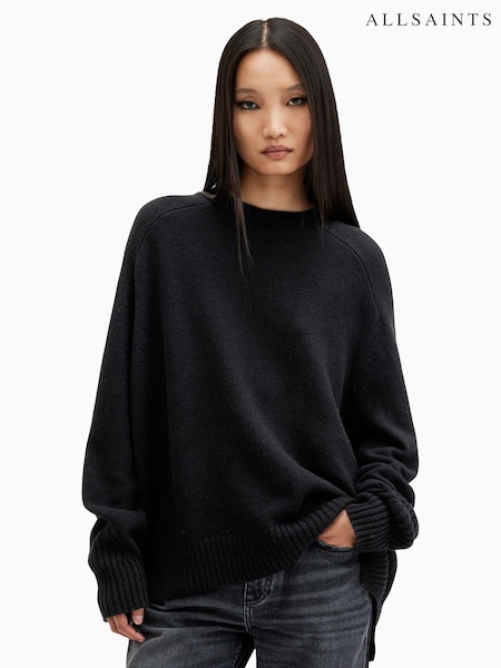 AllSaints Black Ines Crew Neck Jumper (AV1277) | £239
