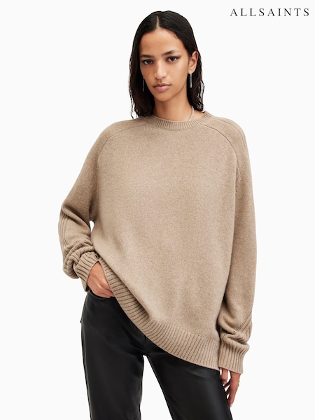 AllSaints Brown Ines Crew Neck Jumper (AV1287) | £239