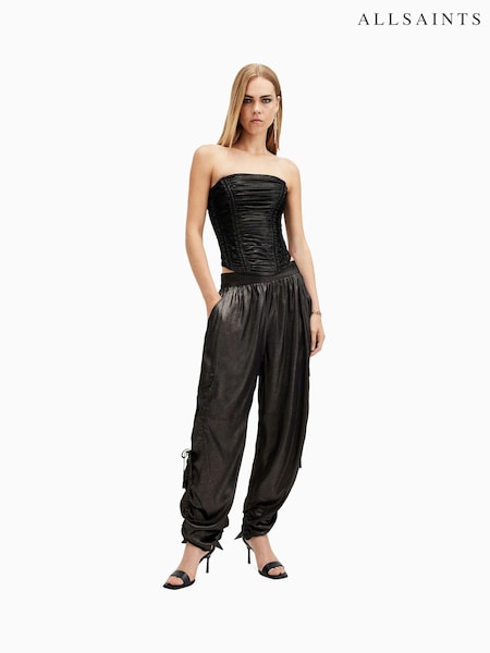 AllSaints Black Kaye Trousers (AV1349) | £139