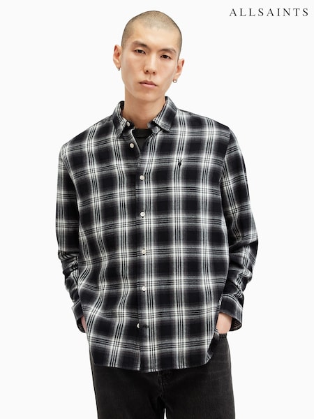 AllSaints Black Dury Long Sleeve Shirt (AV1352) | £99