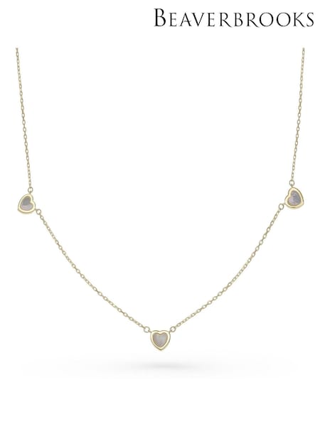 Beaverbrooks 9ct Yellow Gold Mother of Pearl Heart Necklace (AV1565) | £295