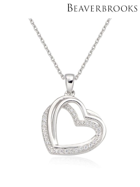 Beaverbrooks Sterling Silver Cubic Zirconia Heart Pendant (AV1567) | £70