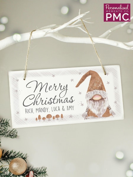 Personalised Christmas Gonk Wooden Sign by PMC (AV1709) | £12