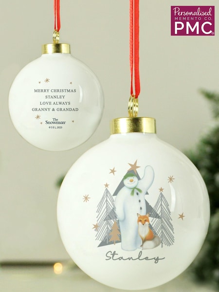 Personalised The Christmas Snowman Bauble Exclusive To Next by PMC (AV1718) | £15