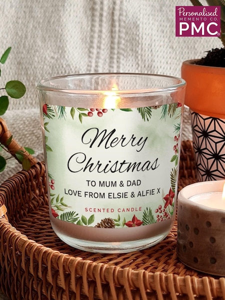 Personalised Merry Christmas Candle Jar by PMC (AV1719) | £14