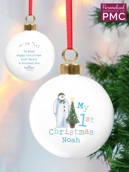 Personalised The Snowman My 1st Christmas Bauble by PMC (AV1723) | £15