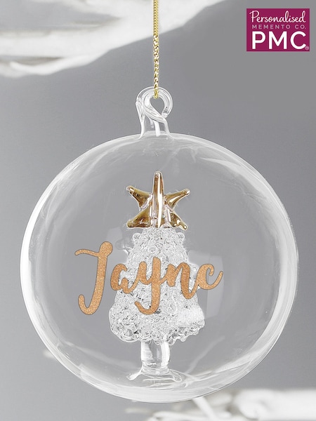 Personalised Christmas Tree Glass Bauble by PMC (AV1727) | £14