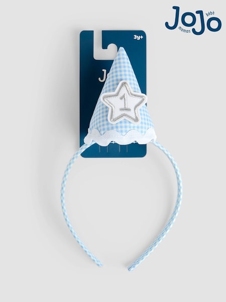 JoJo Maman Bébé Gingham Birthday Hat Headband (AV1784) | £10