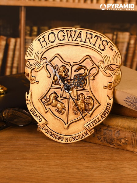 Pyramid International Gold Harry Potter Classic Crest Hogwarts Clock (AV1896) | £17
