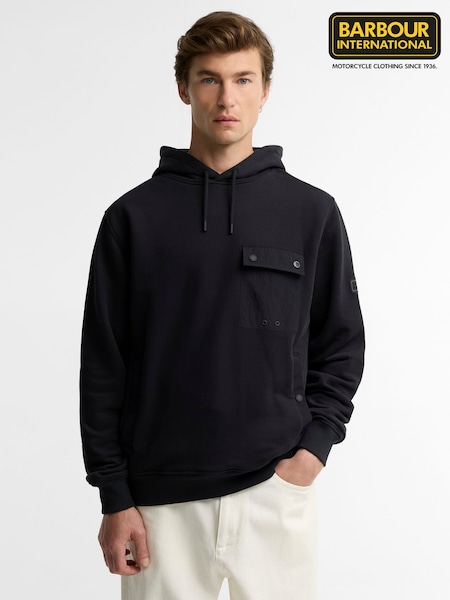 Black - Regular Barbour International Inline Hooded Sweatshirt