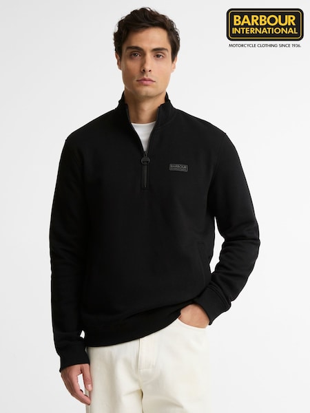Black - Regular Barbour® International Essential Half Zip Sweatshirt