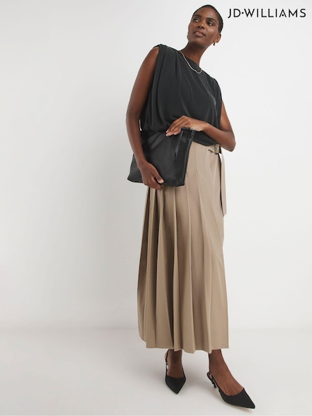 JD Williams Natural Box Pleat Kilt Skirt (AV2302) | £45