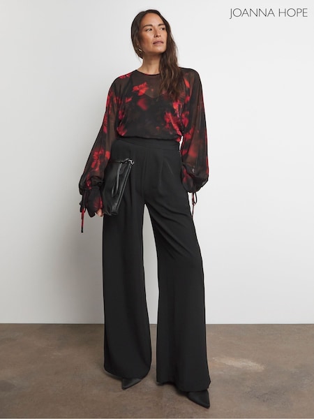 Tie Sleeve Sheer Floaty Blouse (AV2309) | £55