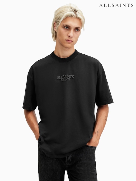 AllSaints Black Bones Short Sleeve Crew T-Shirt (AV2349) | £55