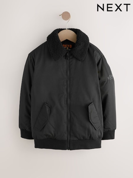 Black Borg Collared Bomber Jacket (3-16yrs) (AV2378) | £32 - £42