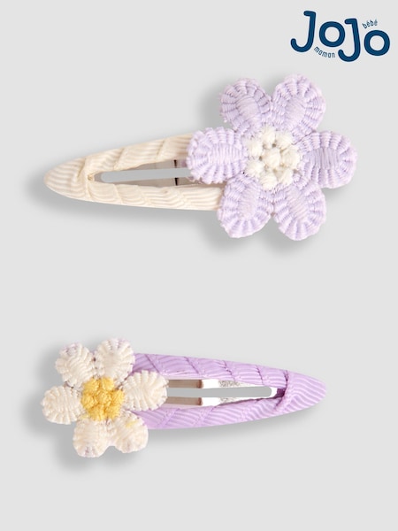 JoJo Maman Bébé Lilac 2-Pack Flower Clips (AV2402) | £6