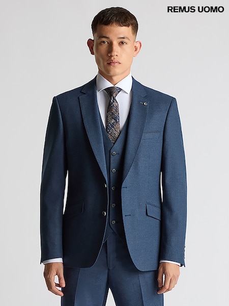 Remus Uomo Blue Tapered Fit Stretch Suit Jacket (AV2420) | £160