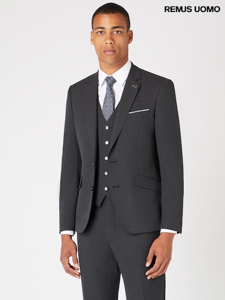 Remus Uomo Grey Tapered Fit Stretch Mix and Match Suit Jacket (AV2427) | £160