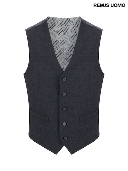 Remus Uomo Blue Tapered Fit Stretch Waistcoat (AV2437) | £60