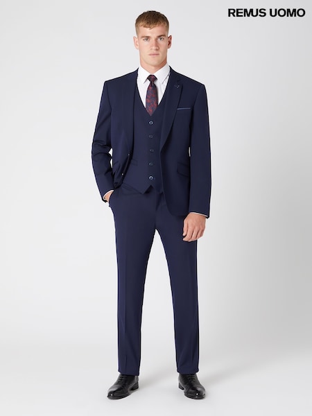 Remus Uomo Blue Tapered Fit Stretch Mix and Match Suit Jacket (AV2440) | £160