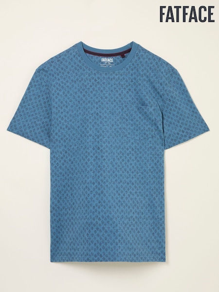FatFace Hayle Navy Hayle Block Printed Tshirt (AV2524) | £28