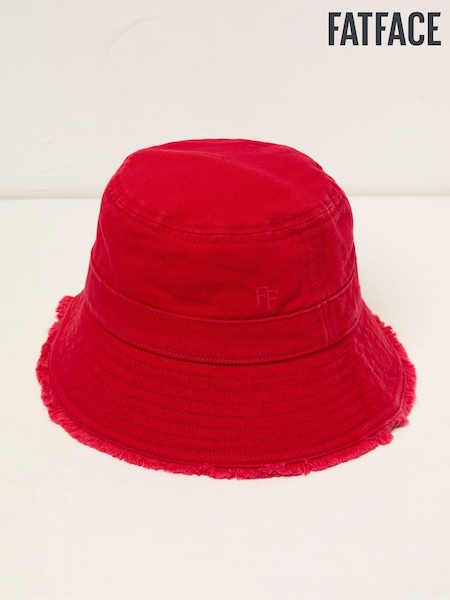 FatFace Red Brisbane Bucket 100% Cotton Hat (AV2579) | £22.50