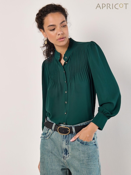 Apricot Green Victorian Ruffle Neck Blouse (AV2775) | £35