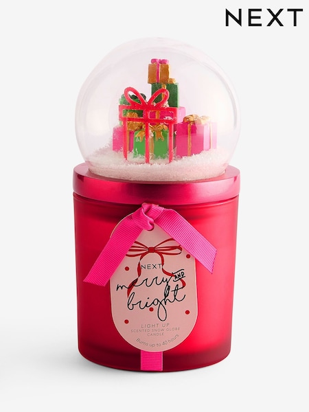 Red Snow Globe Red & Gold Festive Spice Light Up Candle (AV2923) | £20