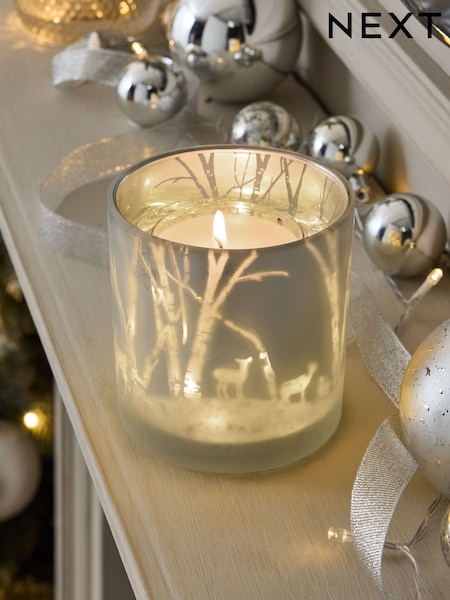 Silver Festive Spice Light Up Candle (AV2936) | £10