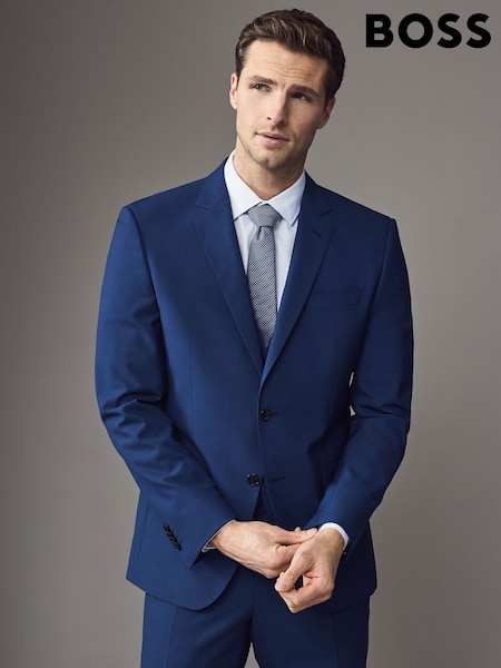 BOSS Blue Slim-Fit Wool Suit Jacket (AV3108) | £349