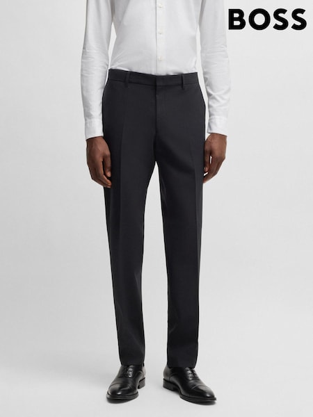 BOSS Grey Regular Fit Wool Trousers (AV3128) | £149