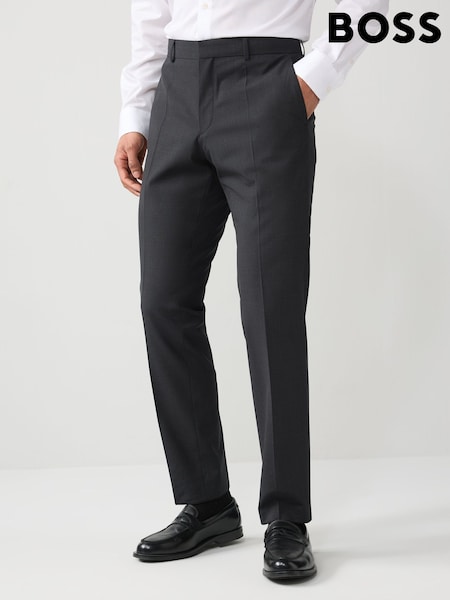 BOSS Grey Slim Fit Wool Trousers (AV3130) | £149
