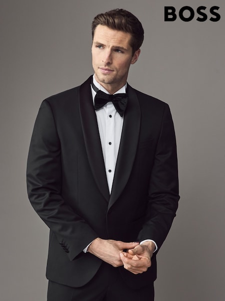 BOSS Black Regular Fit Wool Tuxedo Jacket (AV3444) | £509