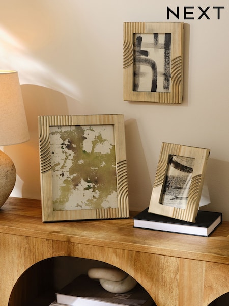 Neutral Carved Global Wooden Photo Frame (AV3486) | £8 - £12