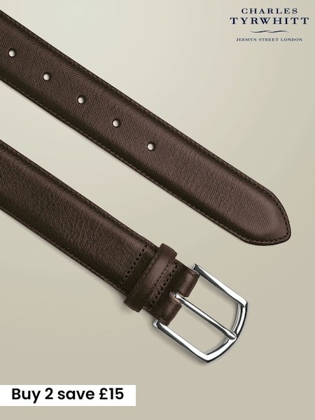 Chocolate Brown - Regular Charles Tyrwhitt Leather Made In England Formal Belt