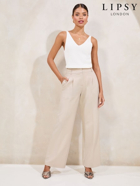 Lipsy Stone Premium Wide Leg Trousers (AV3572) | £46