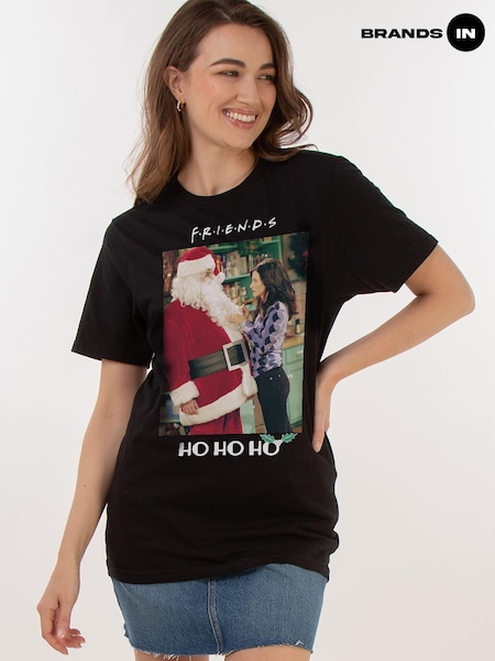 Brands In Black Women Boyfriend Fit Friends Ho Ho Ho 100% Cotton T-Shirt (AV3699) | £25