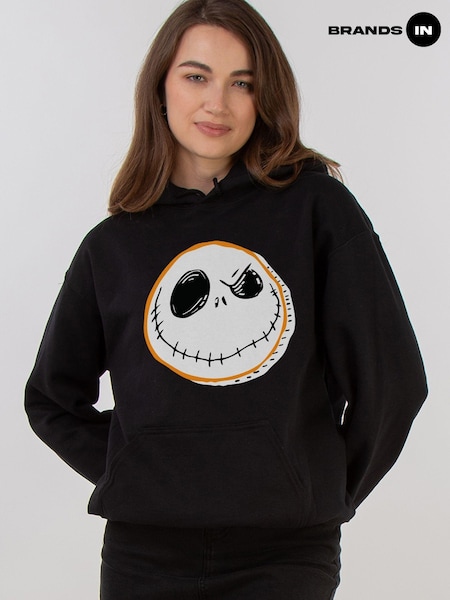Brands In Black Women Disney The Nightmare Before Christmas Face Hoodie (AV3706) | £41