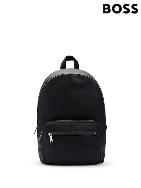 BOSS Black Grained Faux-Leather Backpack (AV3760) | £199