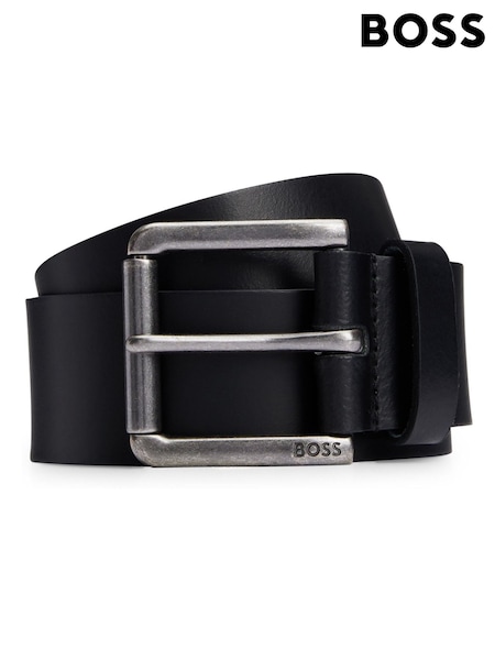 BOSS Black Grey Joris Leather Belt (AV3763) | £49